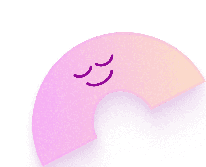Pink smiley mascot illustration