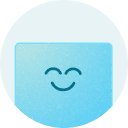 Smiling abstract character