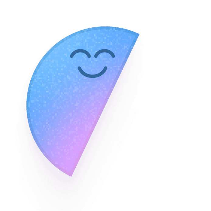 Blue smiley mascot illustration